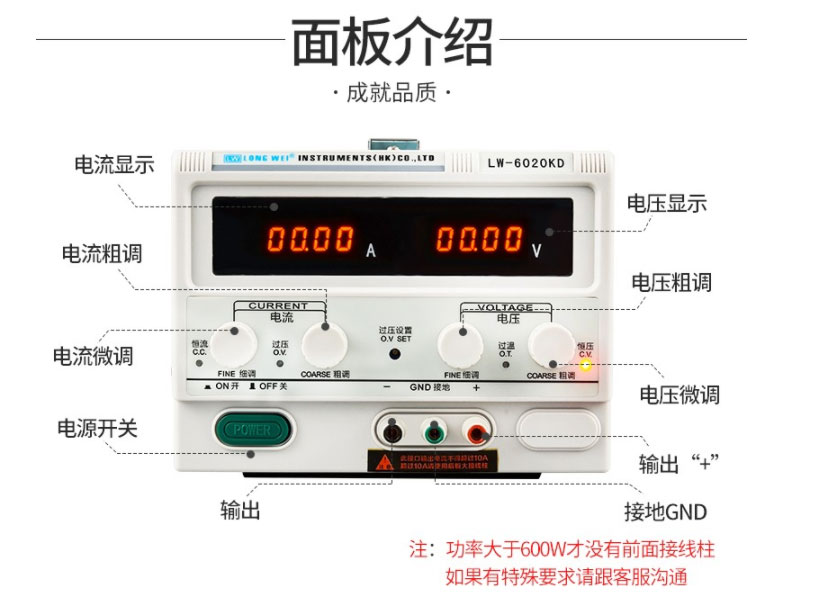 直流稳压电源面板